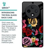 Floral Decorative Glass Case For Oppo F27 Pro Plus