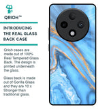 Vibrant Blue Marble Glass Case for Oppo F27 Pro Plus