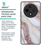 Pink & Gold Gllitter Marble Glass Case for Oppo F27 Pro Plus