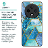 Turquoise Geometrical Marble Glass Case for Oppo F27 Pro Plus