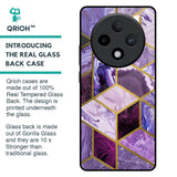 Purple Rhombus Marble Glass Case for Oppo F27 Pro Plus