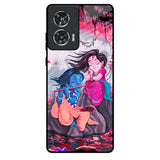 Radha Krishna Art Motorola Edge 50 Fusion 5G Glass Back Cover Online