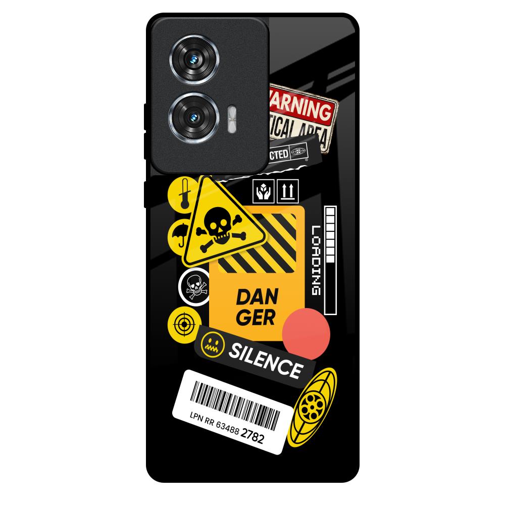 Danger Signs Motorola Edge 50 Fusion 5G Glass Back Cover Online