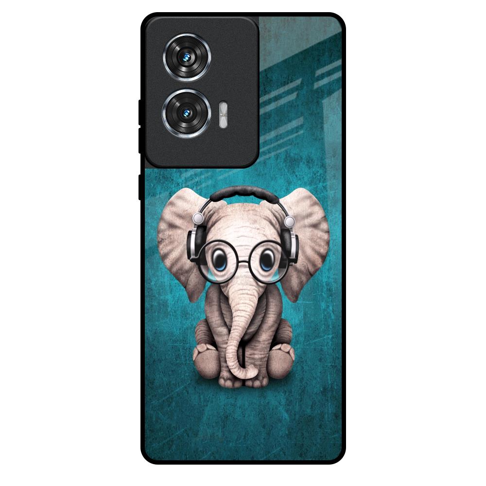 Adorable Baby Elephant Motorola Edge 50 Fusion 5G Glass Back Cover Online