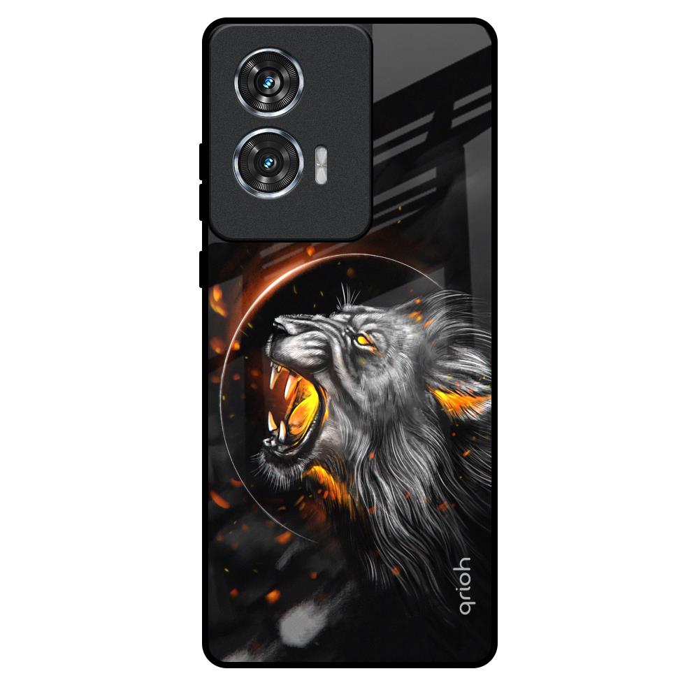 Aggressive Lion Motorola Edge 50 Fusion 5G Glass Back Cover Online