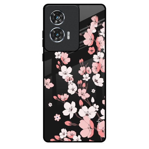 Black Cherry Blossom Motorola Edge 50 Fusion 5G Glass Back Cover Online