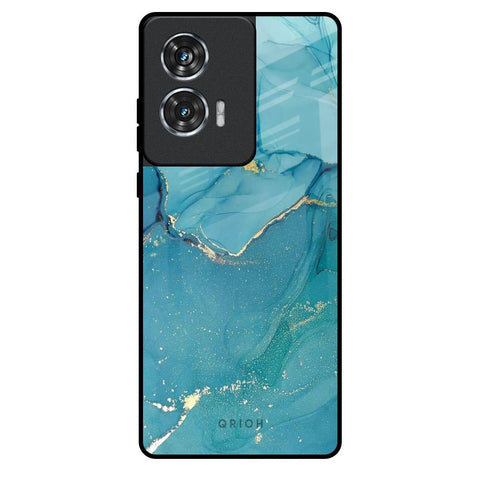 Blue Golden Glitter Motorola Edge 50 Fusion 5G Glass Back Cover Online