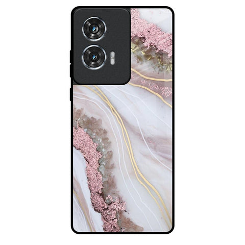 Pink & Gold Gllitter Marble Motorola Edge 50 Fusion 5G Glass Back Cover Online