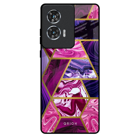 Electroplated Geometric Marble Motorola Edge 50 Fusion 5G Glass Back Cover Online