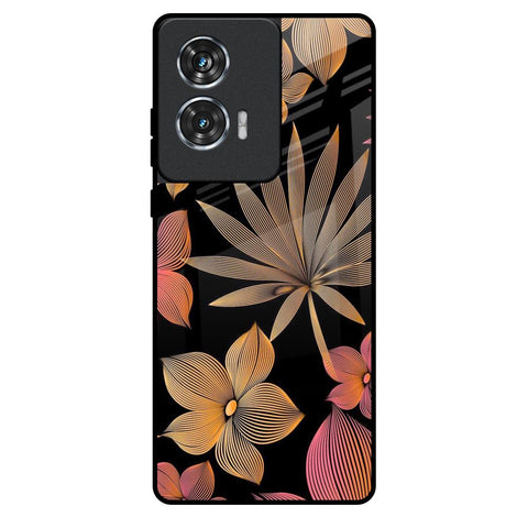 Lines Pattern Flowers Motorola Edge 50 Fusion 5G Glass Back Cover Online