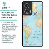 Travel Map Glass Case for Motorola Edge 50 Fusion 5G