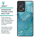Blue Golden Glitter Glass Case for Motorola Edge 50 Fusion 5G