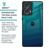 Green Triangle Pattern Glass Case for Motorola Edge 50 Fusion 5G