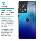 Blue Rhombus Pattern Glass Case for Motorola Edge 50 Fusion 5G