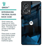 Polygonal Blue Box Glass Case For Motorola Edge 50 Fusion 5G