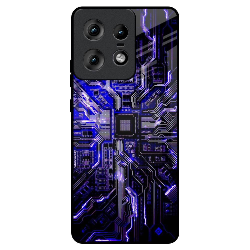 Techno Color Pattern Motorola Edge 50 Pro 5G Glass Back Cover Online