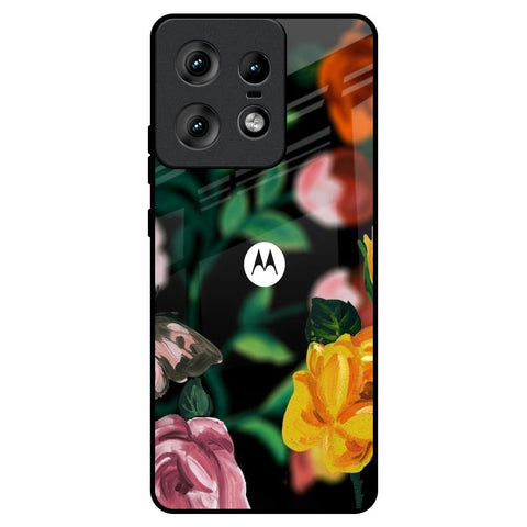 Flowers & Butterfly Motorola Edge 50 Pro 5G Glass Back Cover Online