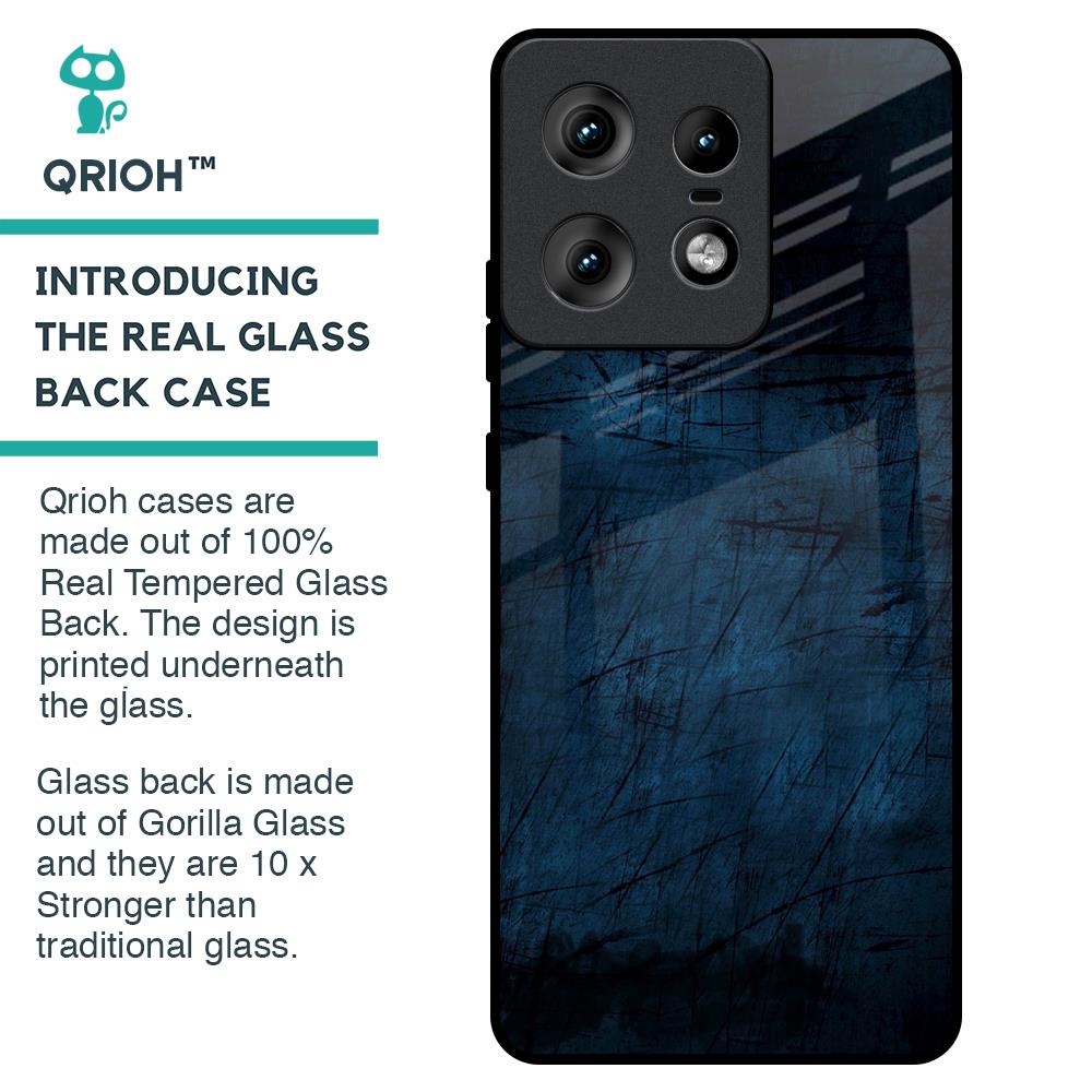Dark Blue Grunge Glass Case for Motorola Edge 50 Pro 5G