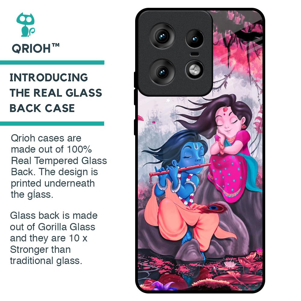 Radha Krishna Art Glass Case for Motorola Edge 50 Pro 5G