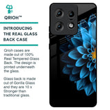 Half Blue Flower Glass Case for Motorola Edge 50 Pro 5G
