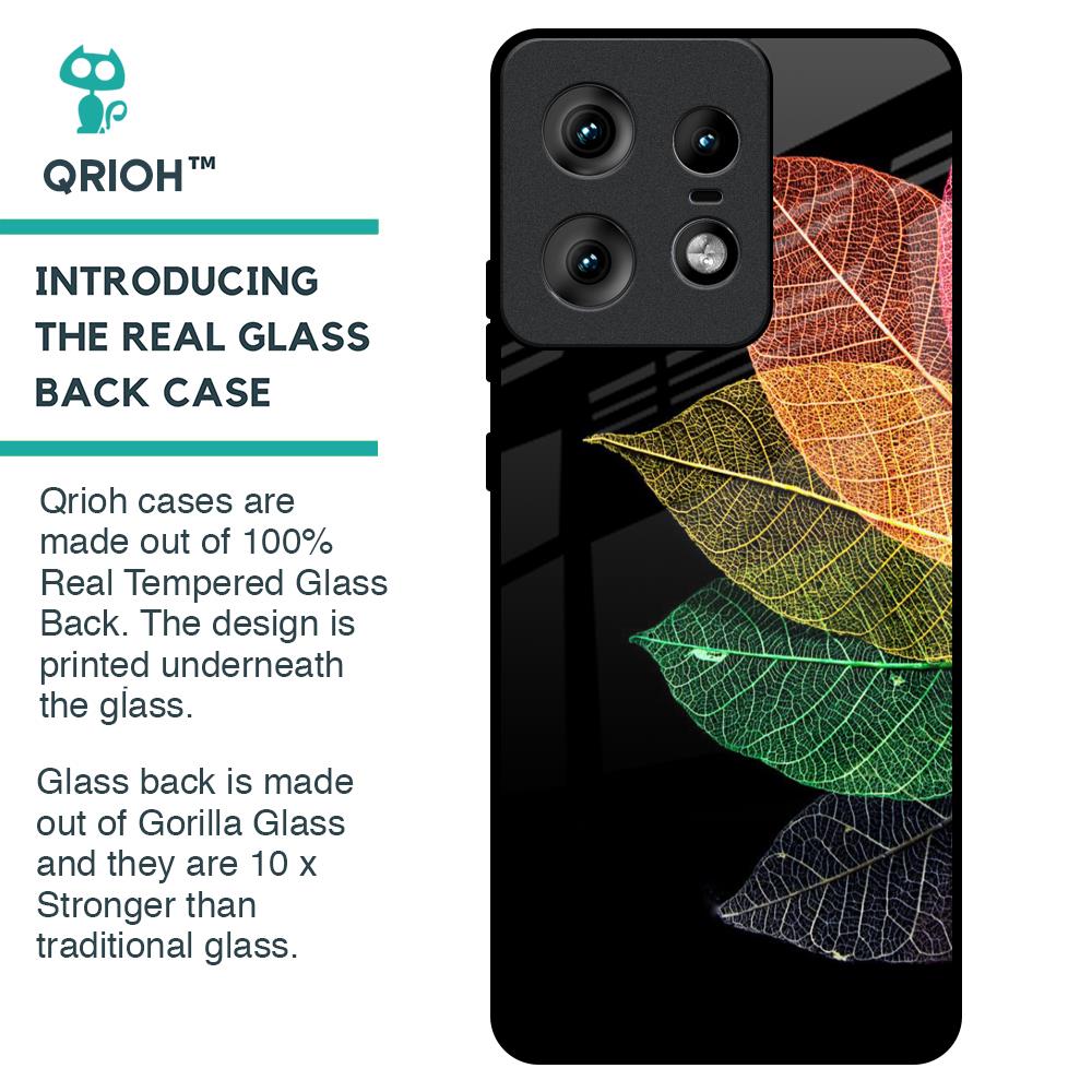 Colorful Leaves Glass Case for Motorola Edge 50 Pro 5G