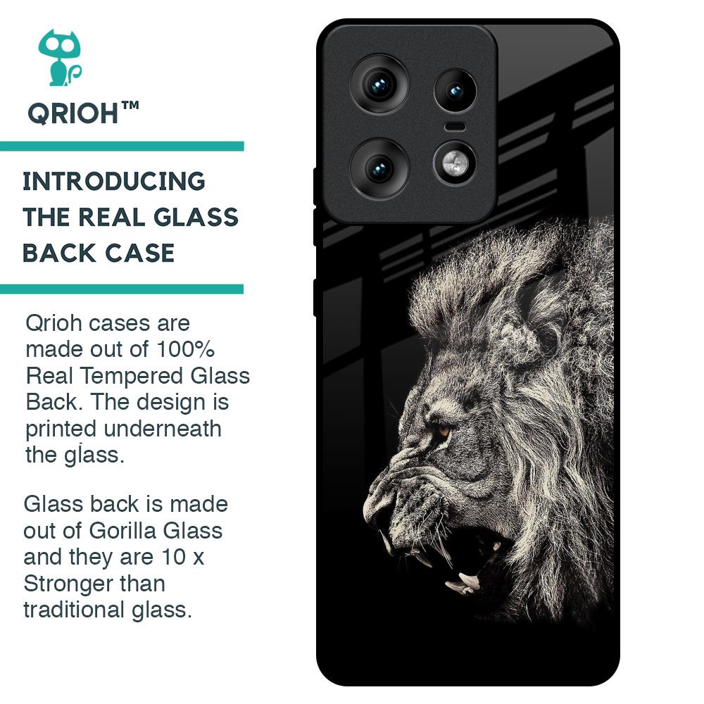 Brave Lion Glass Case for Motorola Edge 50 Pro 5G