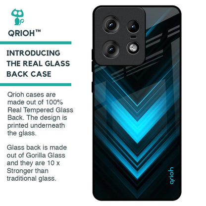 Vertical Blue Arrow Glass Case For Motorola Edge 50 Pro 5G