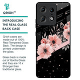 Floral Black Band Glass Case For Motorola Edge 50 Pro 5G