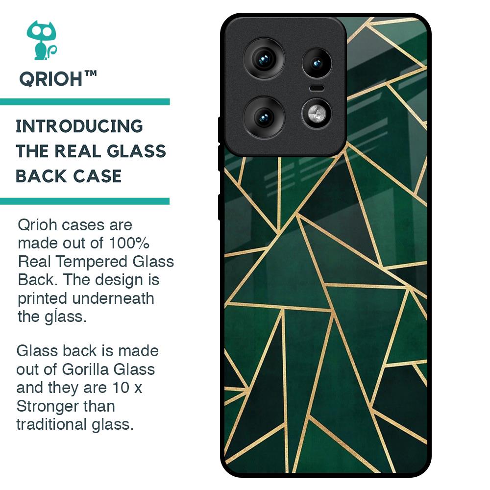 Abstract Green Glass Case For Motorola Edge 50 Pro 5G
