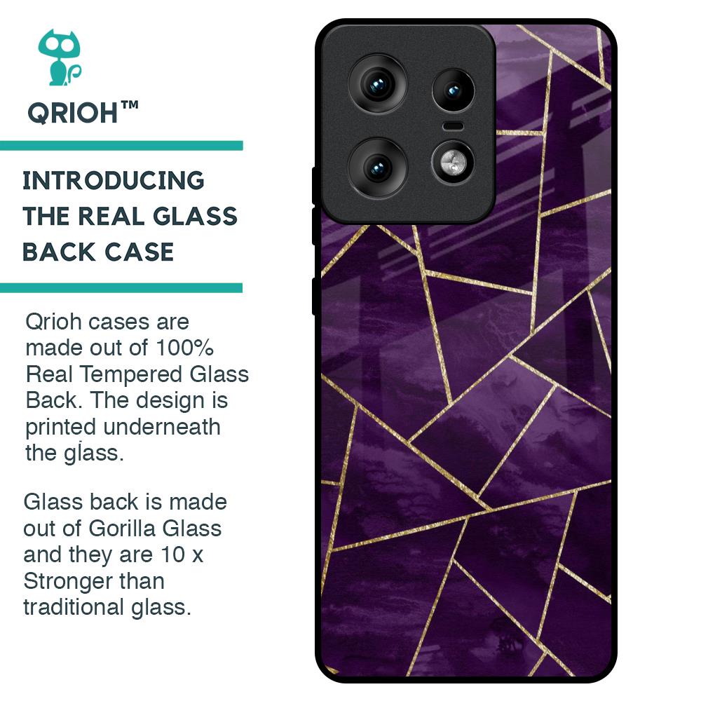Geometric Purple Glass Case For Motorola Edge 50 Pro 5G