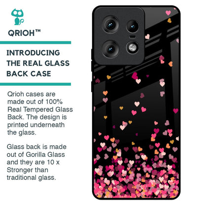 Heart Rain Fall Glass Case For Motorola Edge 50 Pro 5G