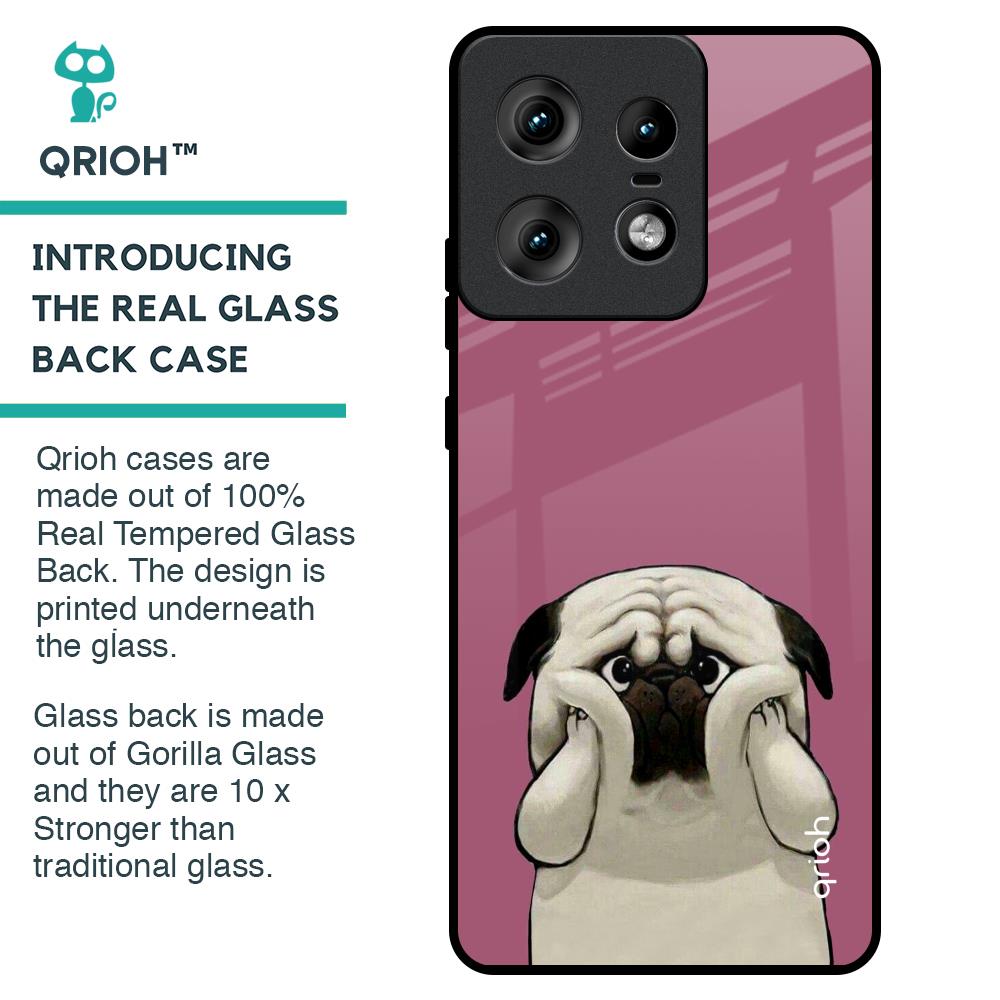 Funny Pug Face Glass Case For Motorola Edge 50 Pro 5G