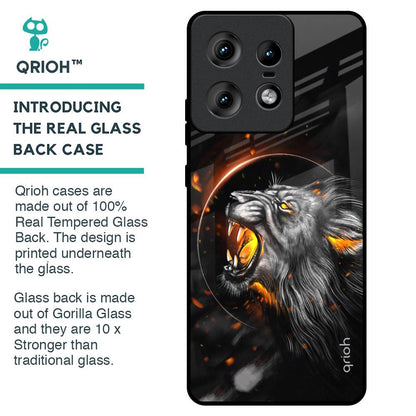 Aggressive Lion Glass Case for Motorola Edge 50 Pro 5G