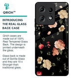 Black Spring Floral Glass Case for Motorola Edge 50 Pro 5G