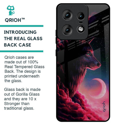 Moon Wolf Glass Case for Motorola Edge 50 Pro 5G