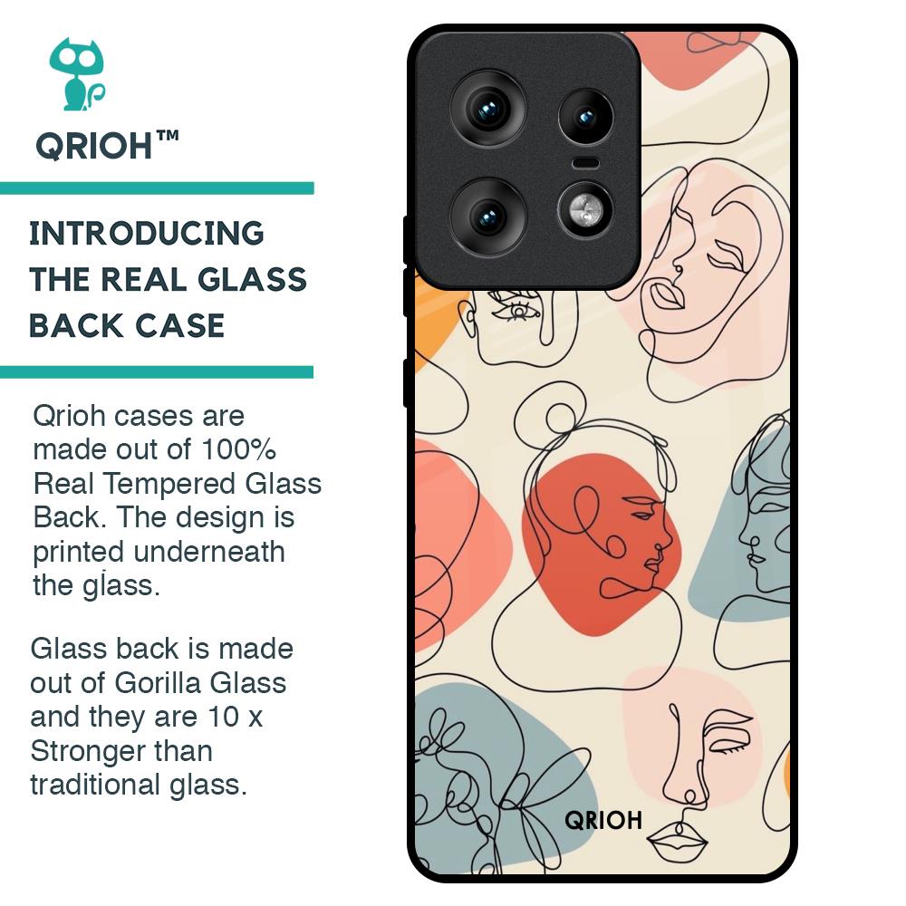 Abstract Faces Glass Case for Motorola Edge 50 Pro 5G