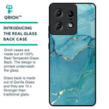 Blue Golden Glitter Glass Case for Motorola Edge 50 Pro 5G