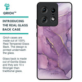 Purple Gold Marble Glass Case for Motorola Edge 50 Pro 5G