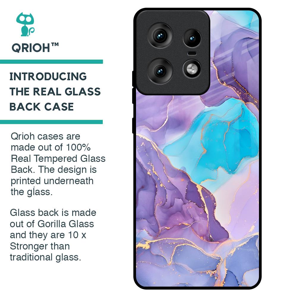 Alcohol ink Marble Glass Case for Motorola Edge 50 Pro 5G