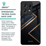 Sleek Golden & Navy Glass Case for Motorola Edge 50 Pro 5G