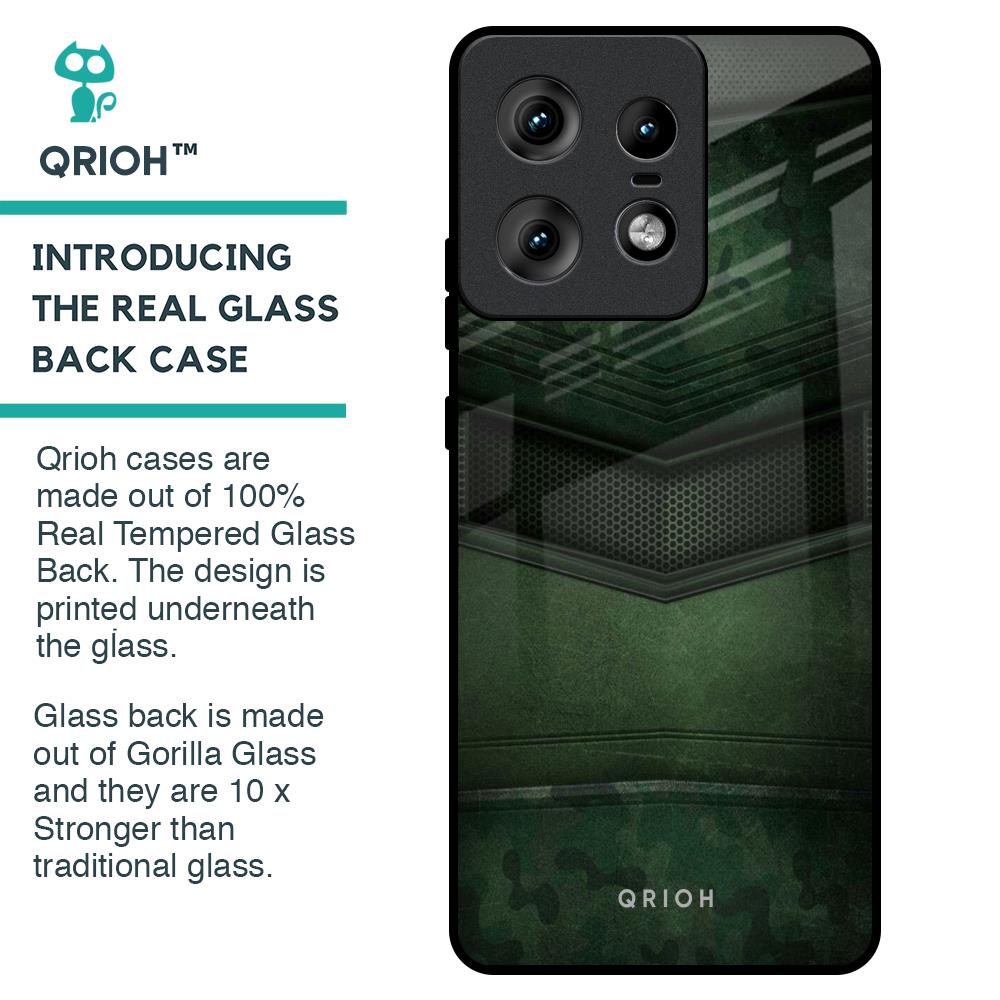 Green Leather Glass Case for Motorola Edge 50 Pro 5G