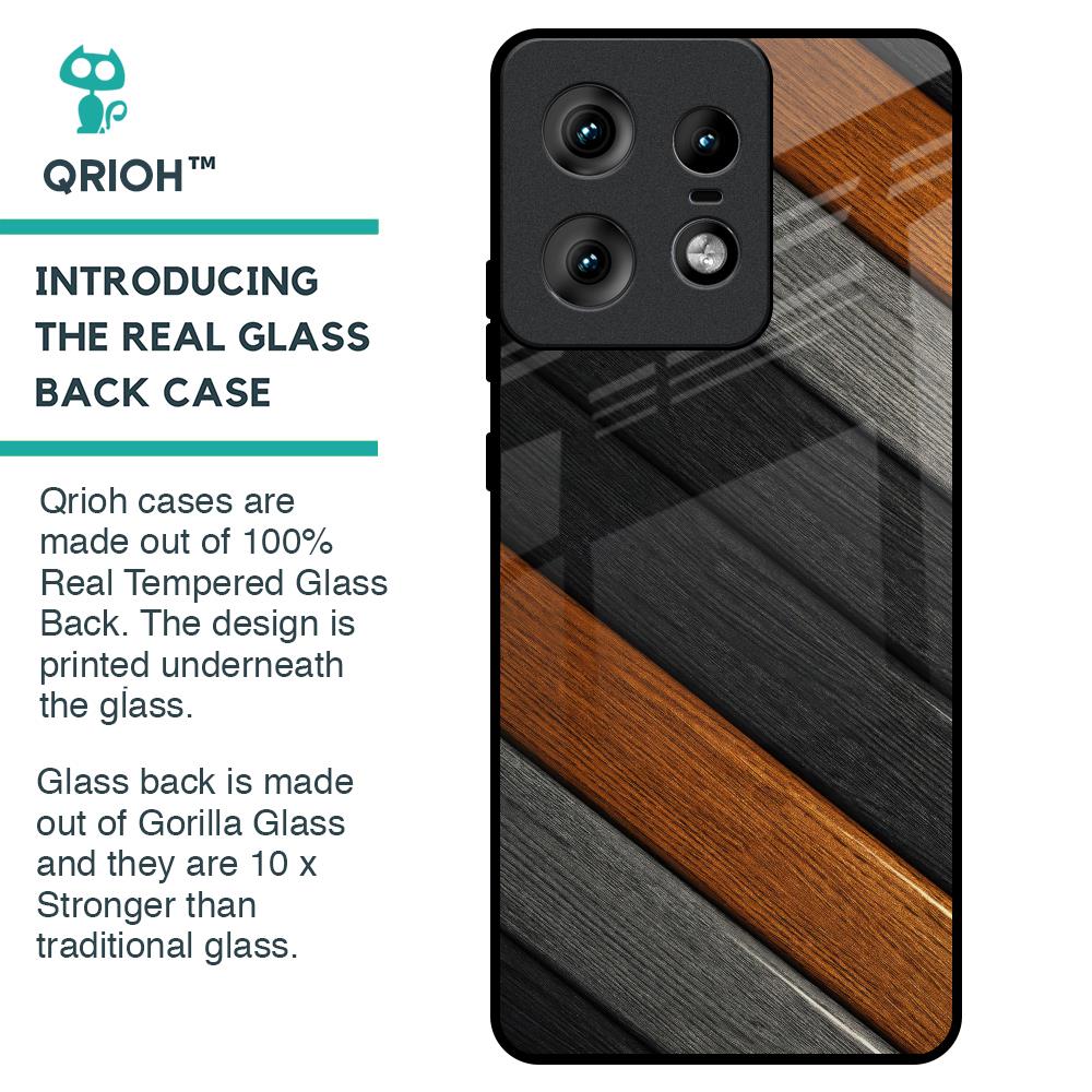 Tri Color Wood Glass Case for Motorola Edge 50 Pro 5G