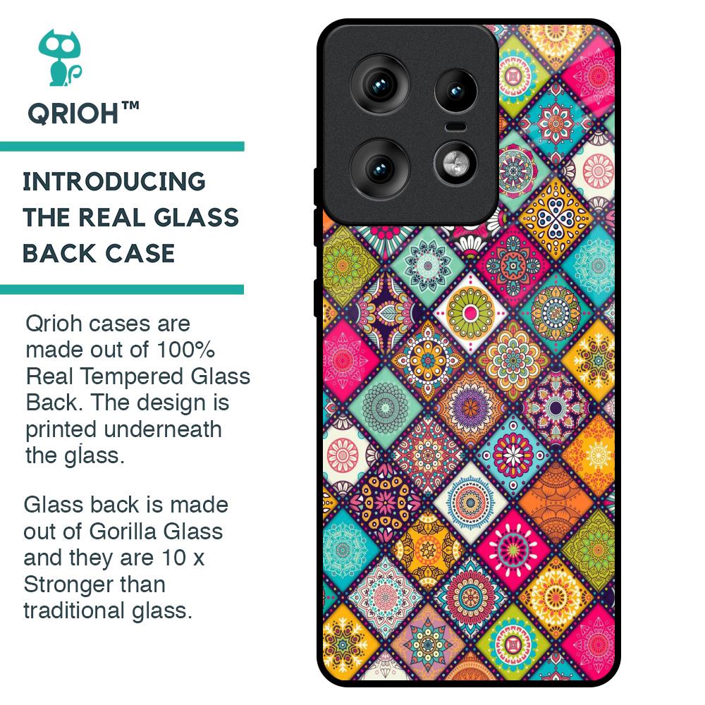 Multicolor Mandala Glass Case for Motorola Edge 50 Pro 5G
