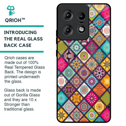 Multicolor Mandala Glass Case for Motorola Edge 50 Pro 5G