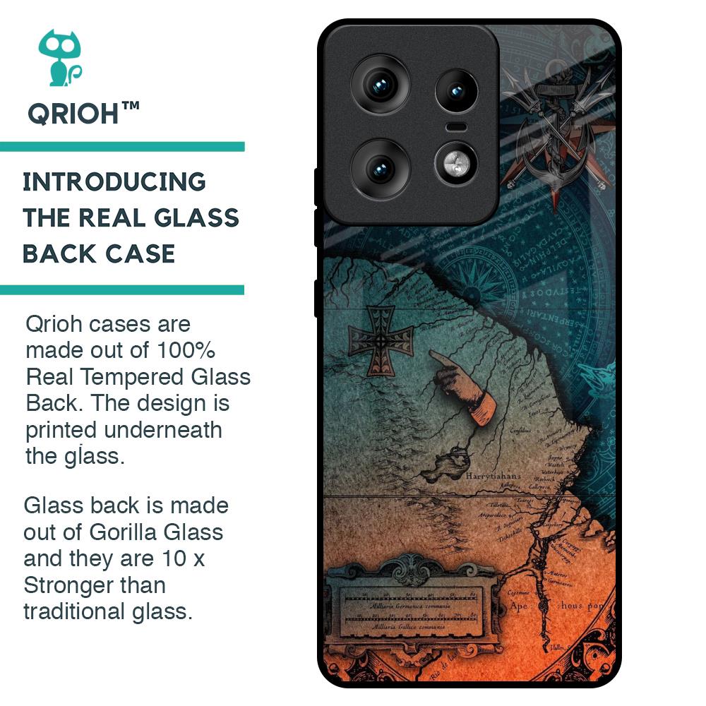 Geographical Map Glass Case for Motorola Edge 50 Pro 5G