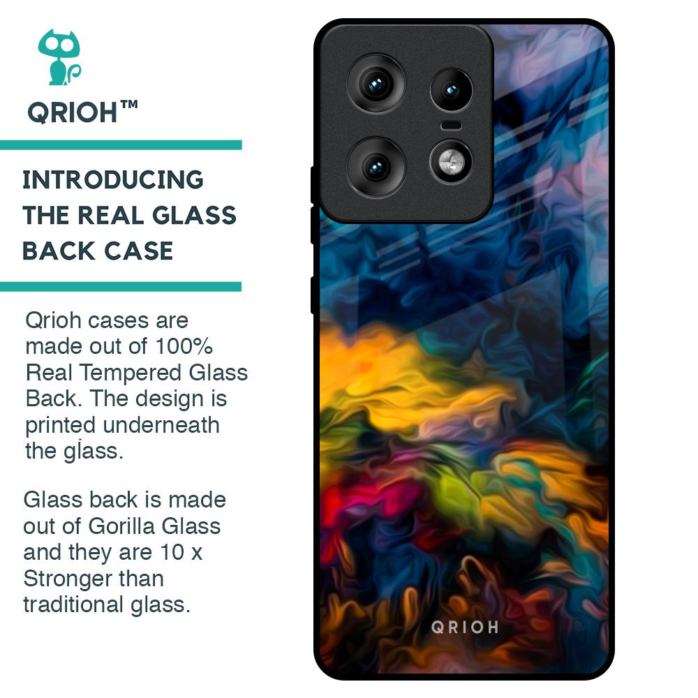 Multicolor Oil Painting Glass Case for Motorola Edge 50 Pro 5G