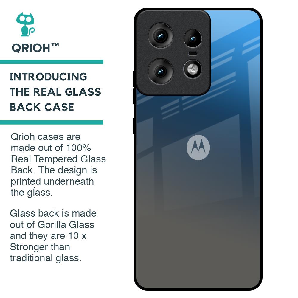 Blue Grey Ombre Glass Case for Motorola Edge 50 Pro 5G
