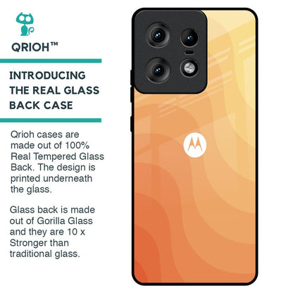 Orange Curve Pattern Glass Case for Motorola Edge 50 Pro 5G