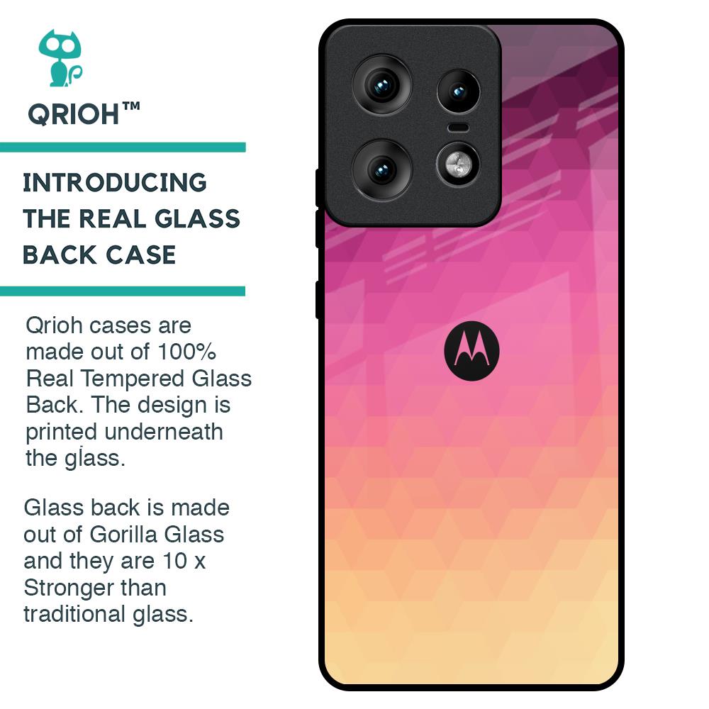Geometric Pink Diamond Glass Case for Motorola Edge 50 Pro 5G