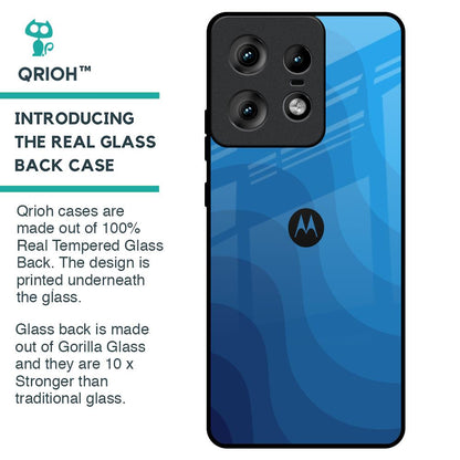 Blue Wave Abstract Glass Case for Motorola Edge 50 Pro 5G